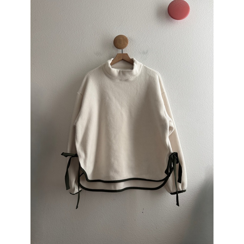Uniqlo White Mountaineering Fleece Oversized Mock Neck Pullover Shirt Womens